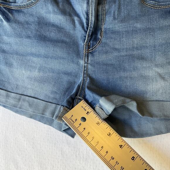 Wax Jean Butt I love You Women Shorts S Light Blue Denim Button 2" Inseam - Picture 7 of 10